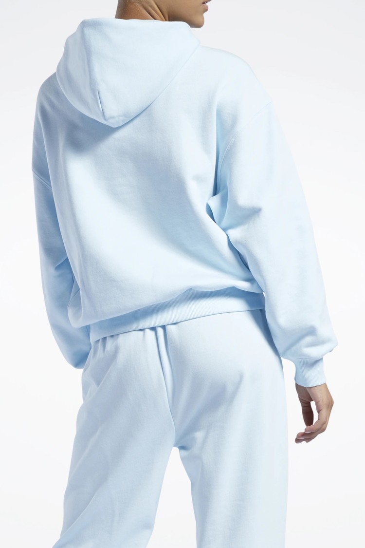 Толстовка женская Reebok Cl Pf Big Logo Ft H голубая HB8642 изображение 3