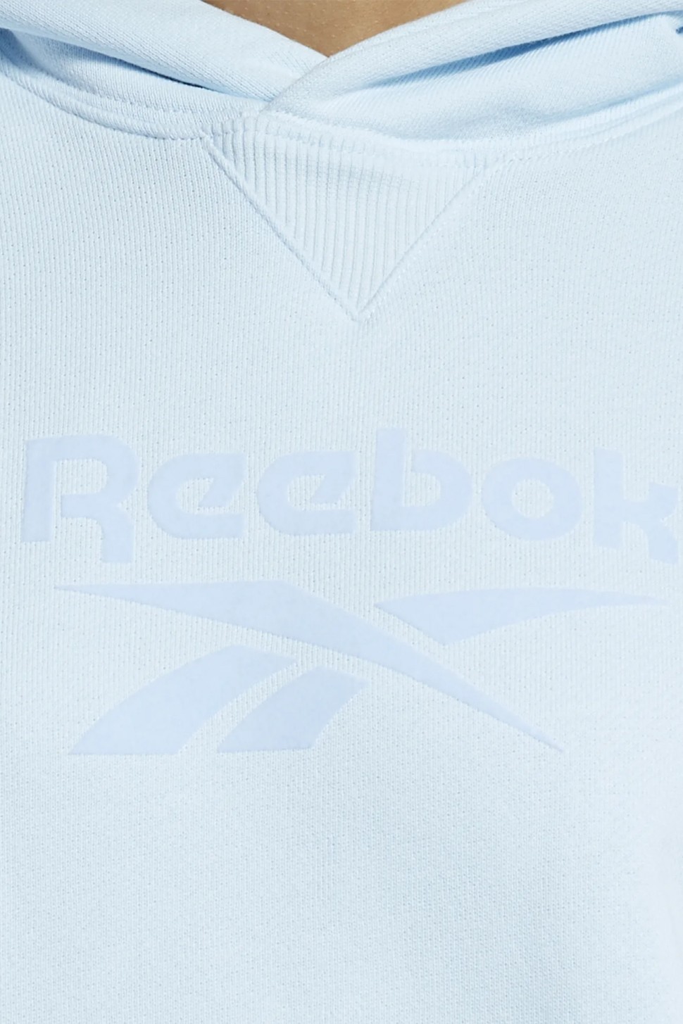 Толстовка женская Reebok Cl Pf Big Logo Ft H голубая HB8642 — фото 4 — Sport City Толстовка женская Reebok Cl Pf Big Logo Ft H голубая HB8642 — фото 4