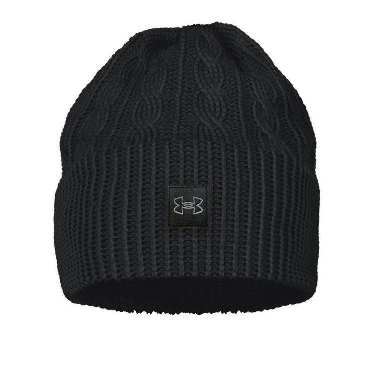 Шапка женская Under Armour Halftime Cable Knit Beanie черная 1379995-001