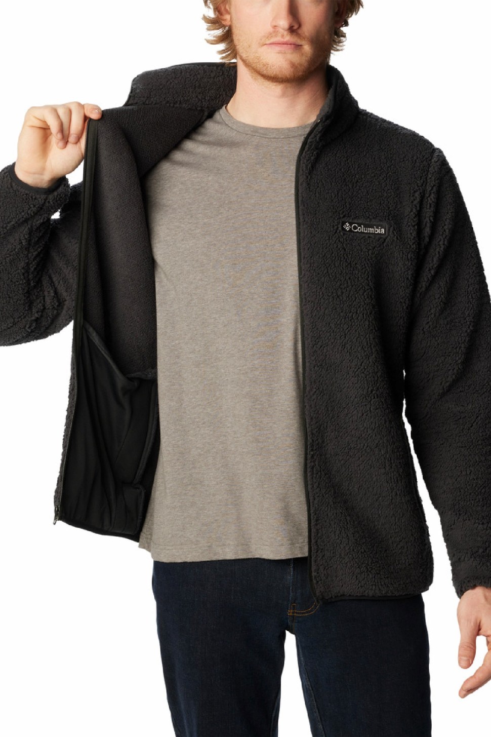 Толстовка чоловіча Columbia Rugged Ridge™ III Sherpa Full Zip чорна 2059181-010 — фото 4