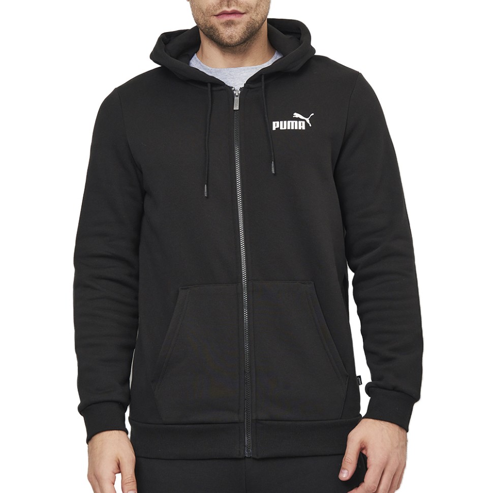 Толстовка чоловіча Puma ESS Small Logo FZ Hoodie FL чорна 58670201 — фото 1