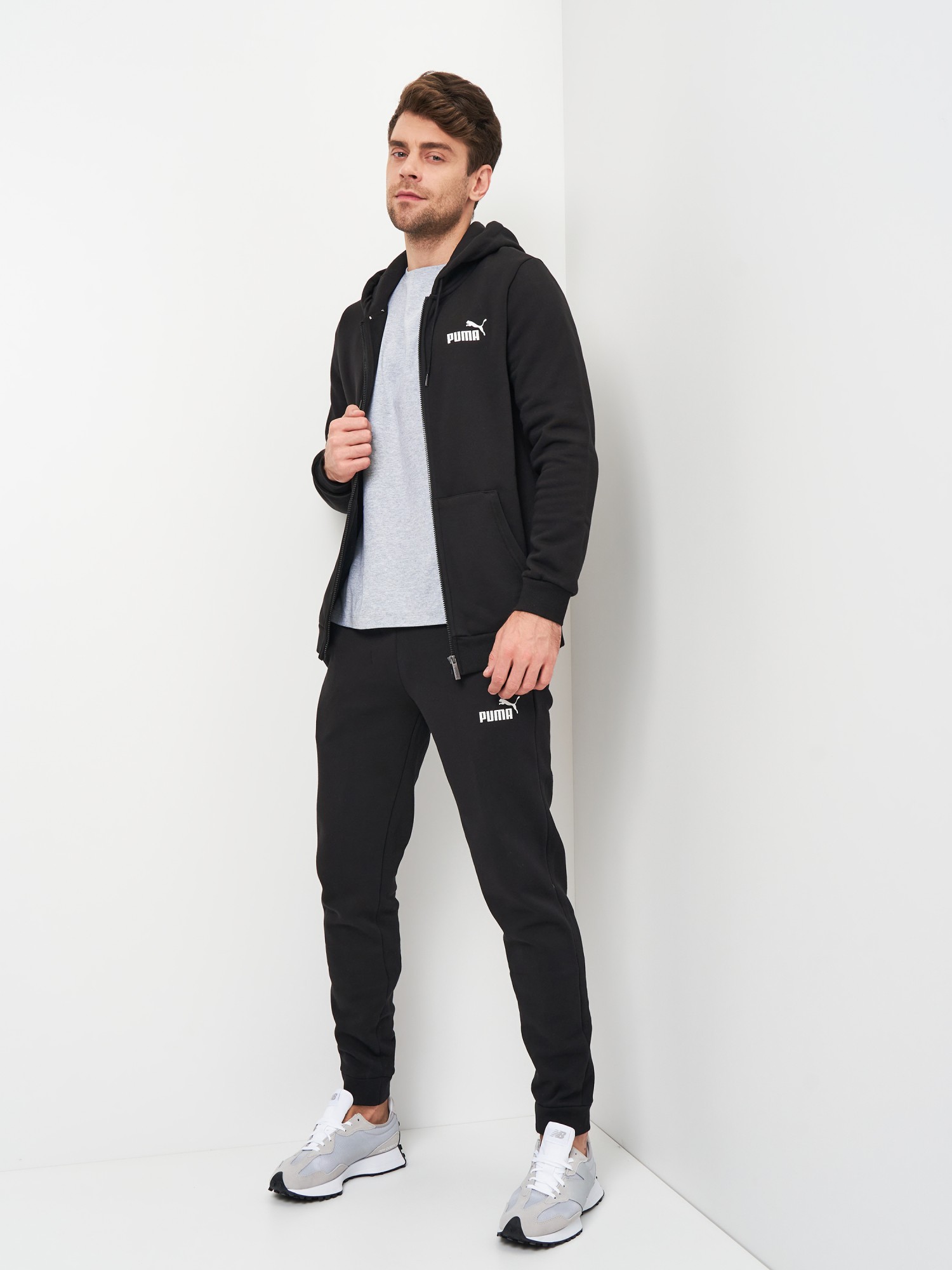 Толстовка мужская Puma ESS Small Logo FZ Hoodie FL черная 58670201 изображение 5