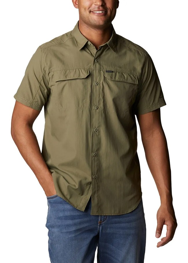 Рубашка мужская Columbia SILVER RIDGE™ 2.0 SHORT SLEEVE SHIRT зеленая 1838881-398 изображение 2