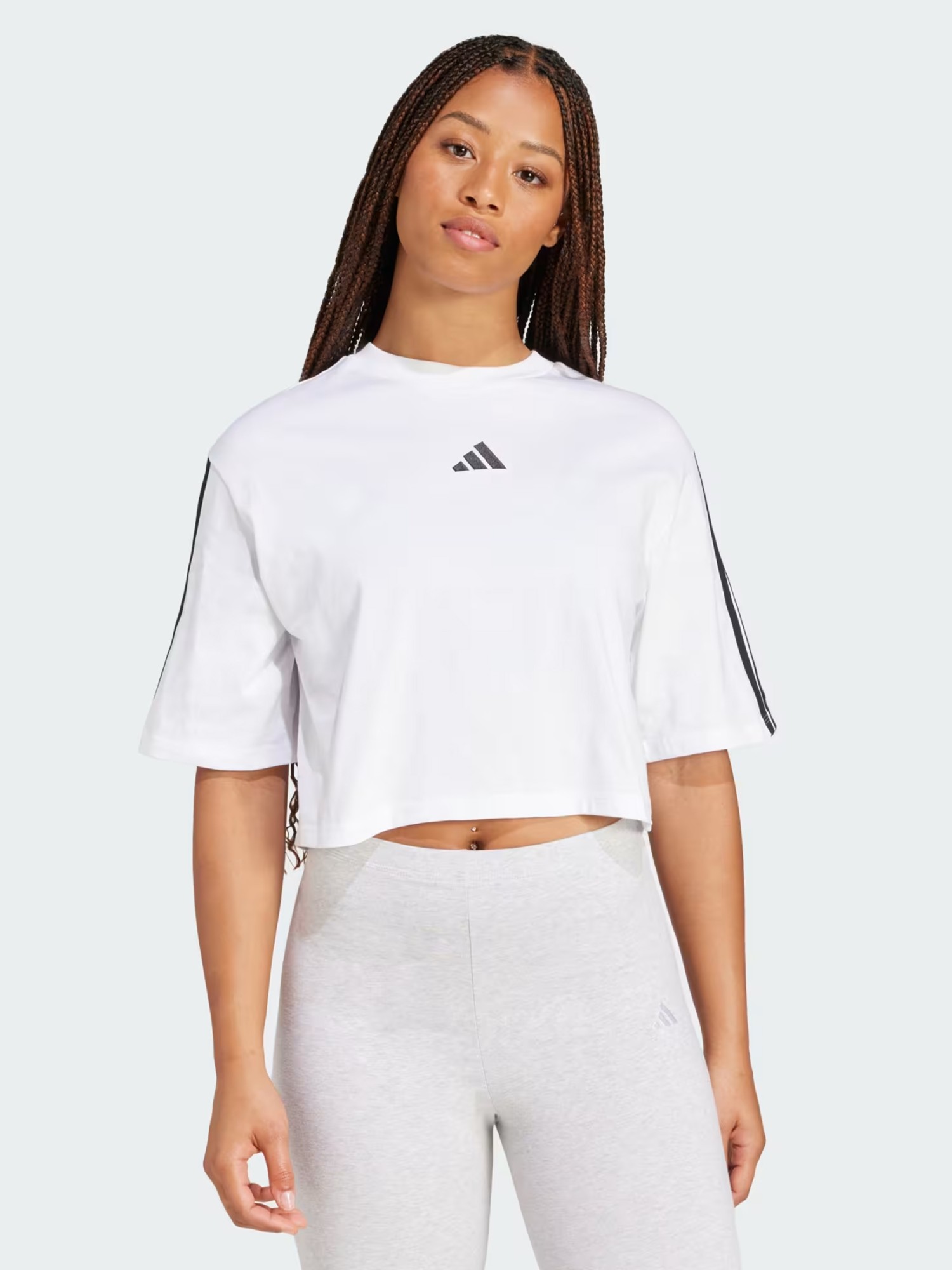 Футболка женская Adidas W 3S SJ TLR T белая JD4999 изображение 2