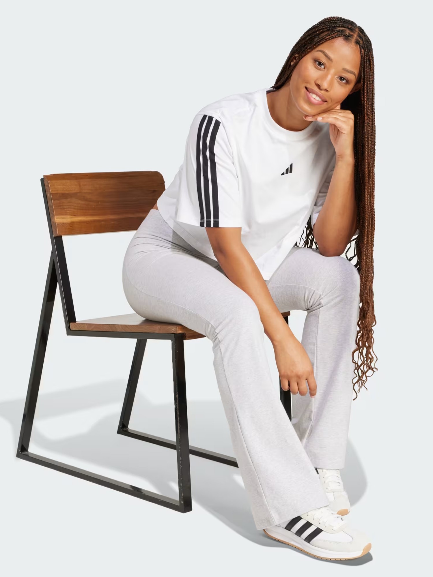 Футболка женская Adidas W 3S SJ TLR T белая JD4999 изображение 4