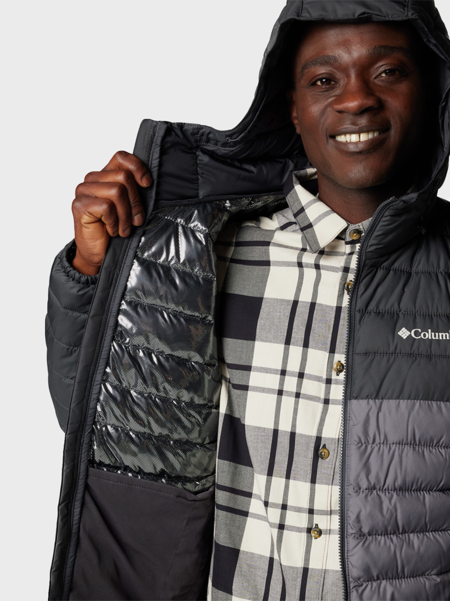 Куртка чоловіча Columbia Powder Lite™ II Hooded Jacket темно-сіра 2086941-023 изображение 7