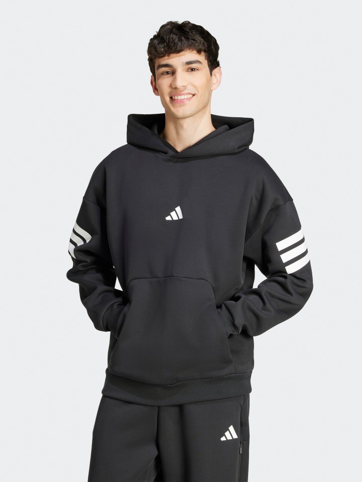 Толстовка чоловіча Adidas M FI 3S HD чорна JD4838 изображение 3
