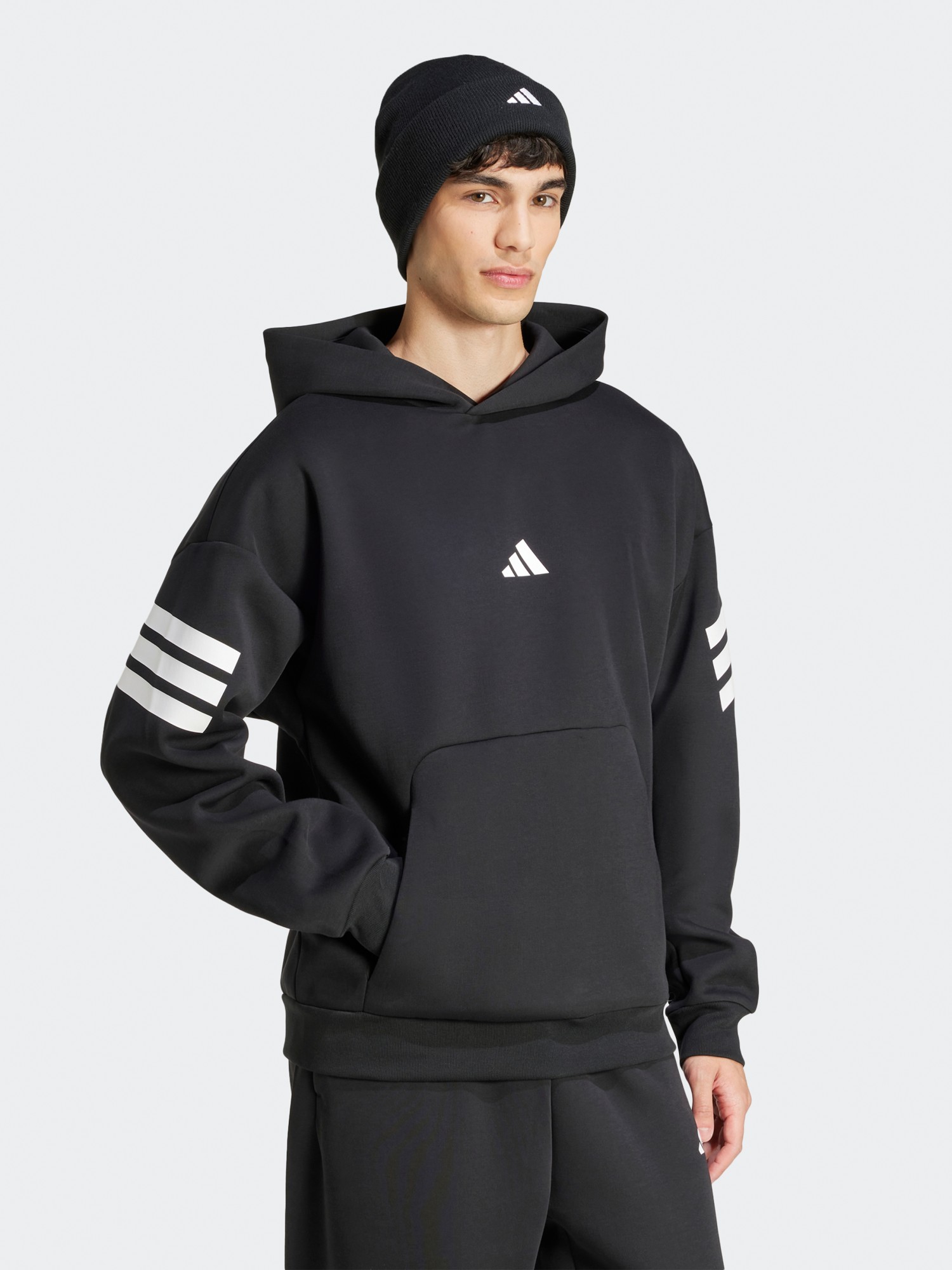 Толстовка мужская Adidas M FI 3S HD черная JD4838 изображение 5