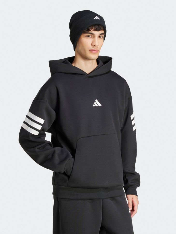 Толстовка чоловіча Adidas M FI 3S HD чорна JD4838 изображение 5