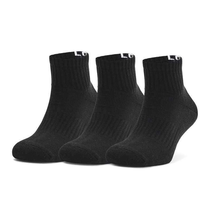 Шкарпетки Under Armour Core Qtr 3Pk чорні 1358344-001 изображение 2