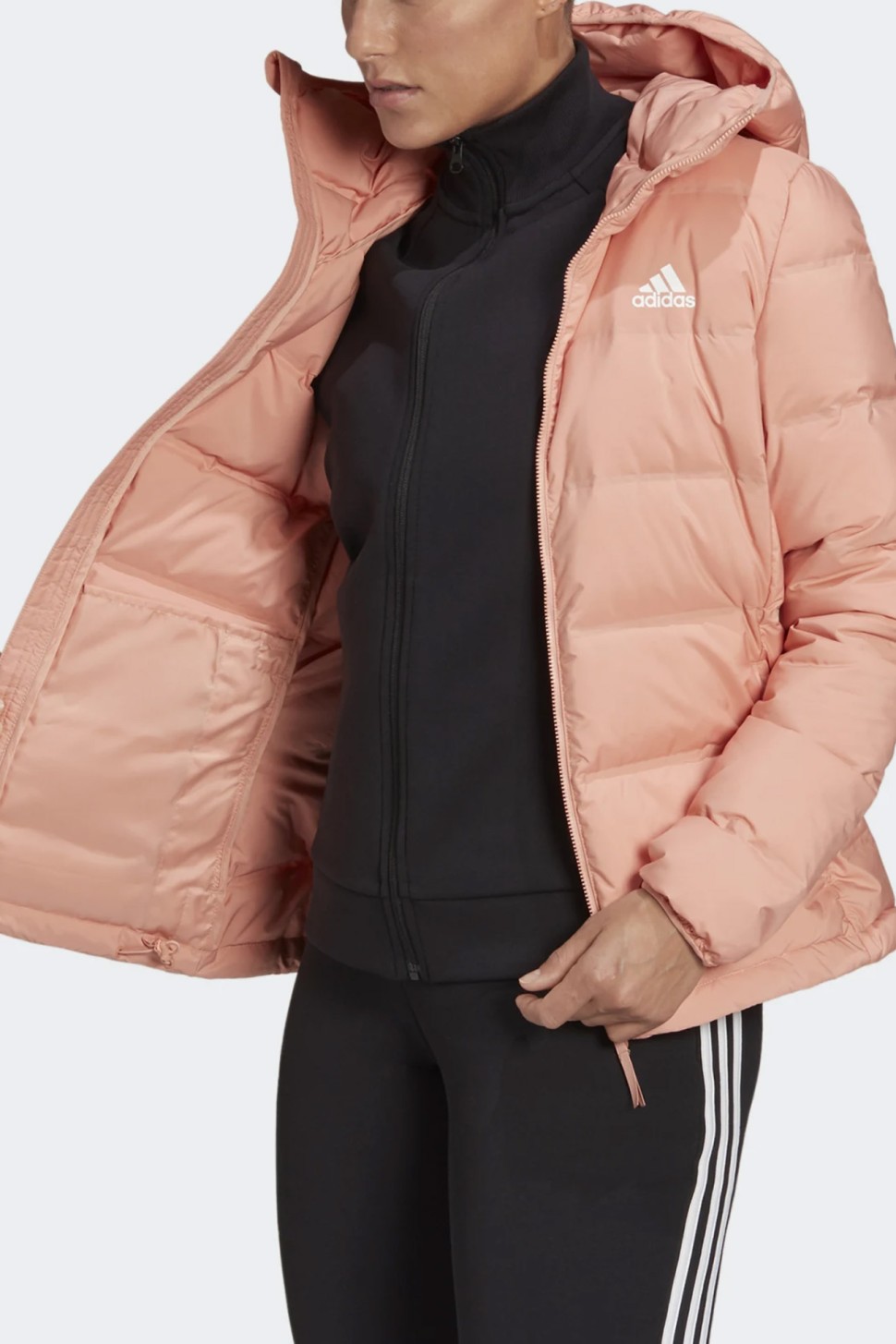 Жіночий пуховик Adidas W Helionic Ho J рожевий GT9201 — фото 2