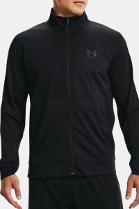 Толстовка чоловіча Under Armour Ua Pique Track Jacket чорна 1366202-001 изображение 2