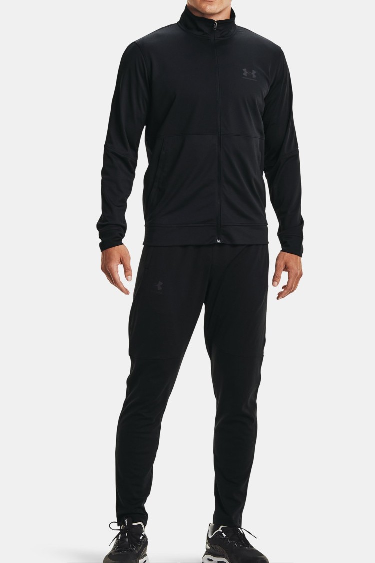 Толстовка чоловіча Under Armour Ua Pique Track Jacket чорна 1366202-001 изображение 4