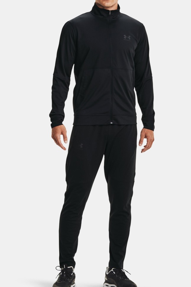 Толстовка чоловіча Under Armour Ua Pique Track Jacket чорна 1366202-001 изображение 4