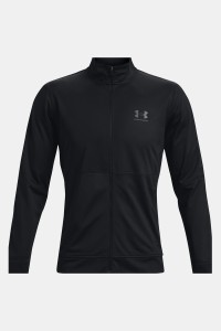 Толстовка чоловіча Under Armour Ua Pique Track Jacket чорна 1366202-001 изображение 5