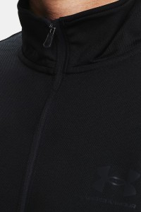 Толстовка чоловіча Under Armour Ua Pique Track Jacket чорна 1366202-001 изображение 6