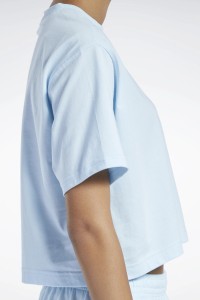 Футболка мужская Reebok Cl Pf Big Logo Crop голубая HB8652 изображение 4