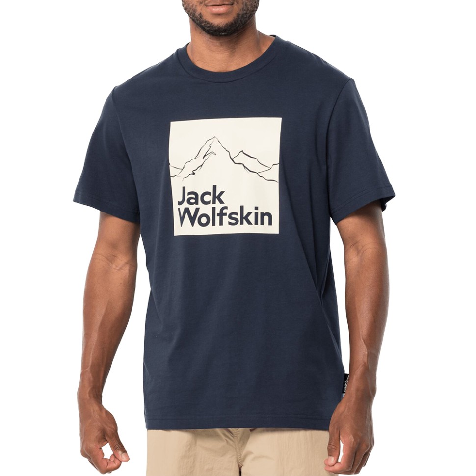 Футболка чоловічі Jack Wolfskin BRAND T M темно-синя 1809021-1010 — фото 1