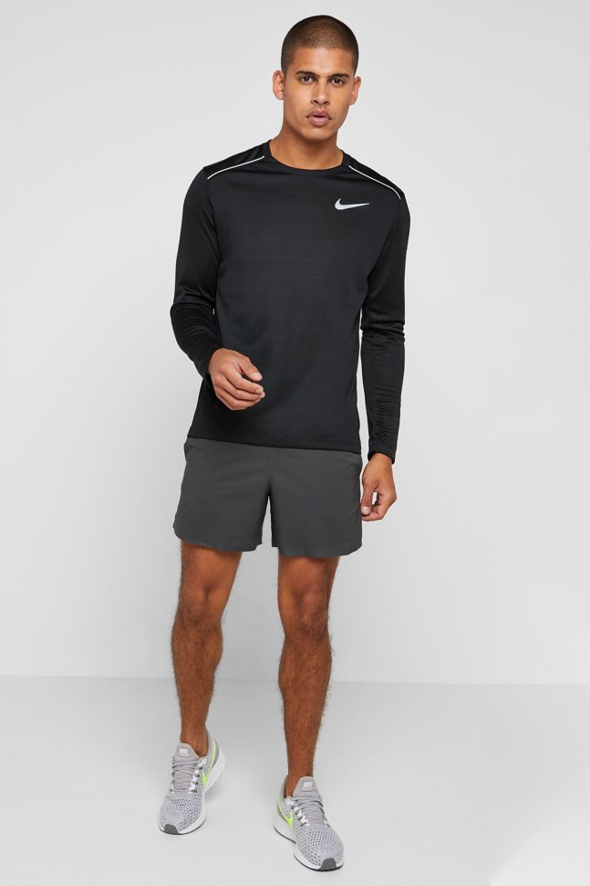 Футболка мужская Nike M NK DF MILER TOP LS черная AJ7568-010 изображение 2