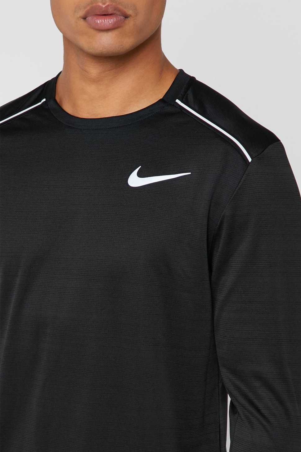 Футболка чоловіча Nike M NK DF MILER TOP LS чорна AJ7568-010 — фото 3