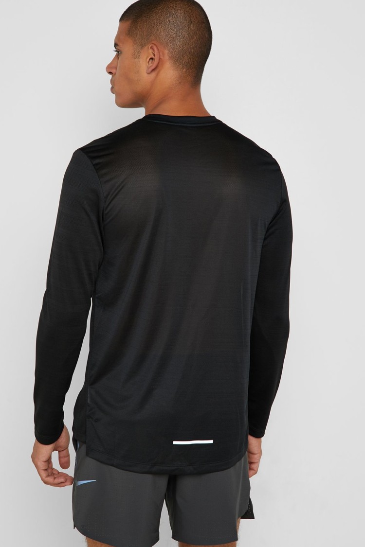 Футболка мужская Nike M NK DF MILER TOP LS черная AJ7568-010 изображение 4