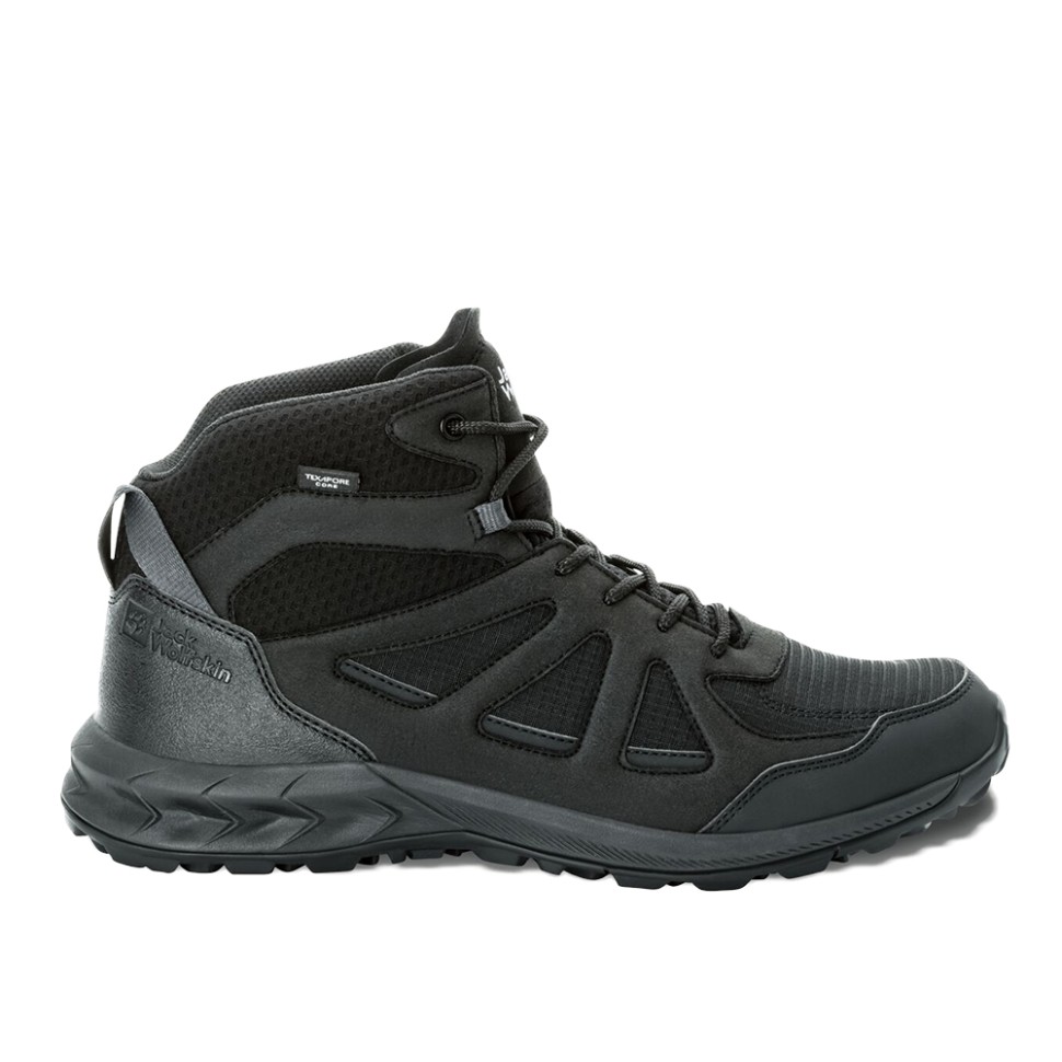 Черевики чоловічі Jack Wolfskin WOODLAND 2 TEXAPORE MID M чорні 4051261-6000 — фото 1
