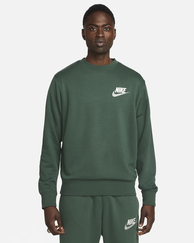 Толстовка мужская Nike M NK CLUB+ FT CREW LBR зеленая FB7684-323 изображение 2
