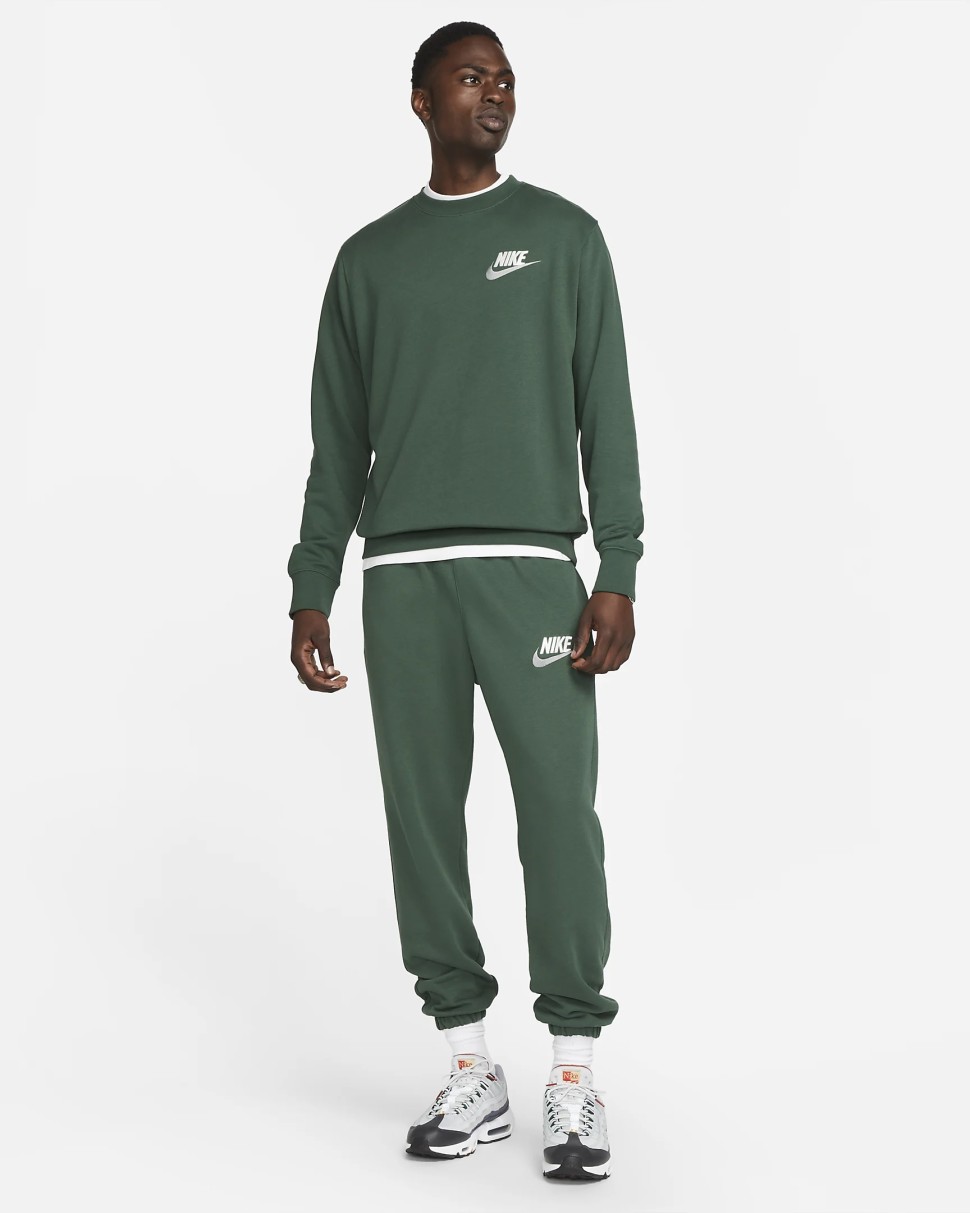 Толстовка чоловіча Nike M NK CLUB+ FT CREW LBR зелена FB7684-323 — фото 6