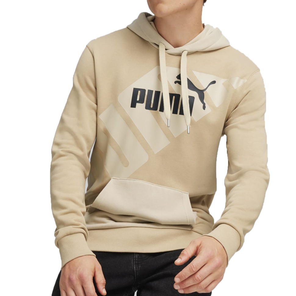 Толстовка мужская Puma PUMA POWER Graphic Hoodie бежевая 67896383 изображение 1