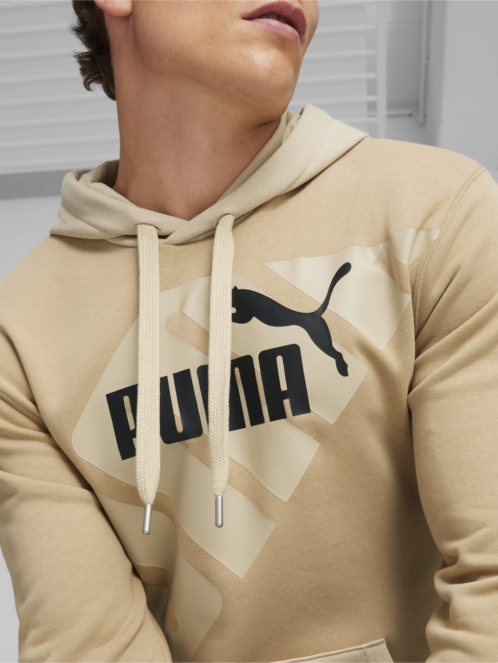 Толстовка чоловіча Puma PUMA POWER Graphic Hoodie бежева 67896383 — фото 5