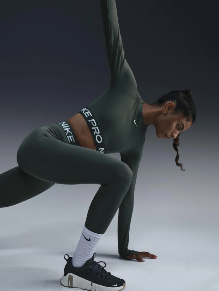Футболка жіноча Nike NIKE PRO DF 365 CROP LS зелена FV5484-338 изображение 4