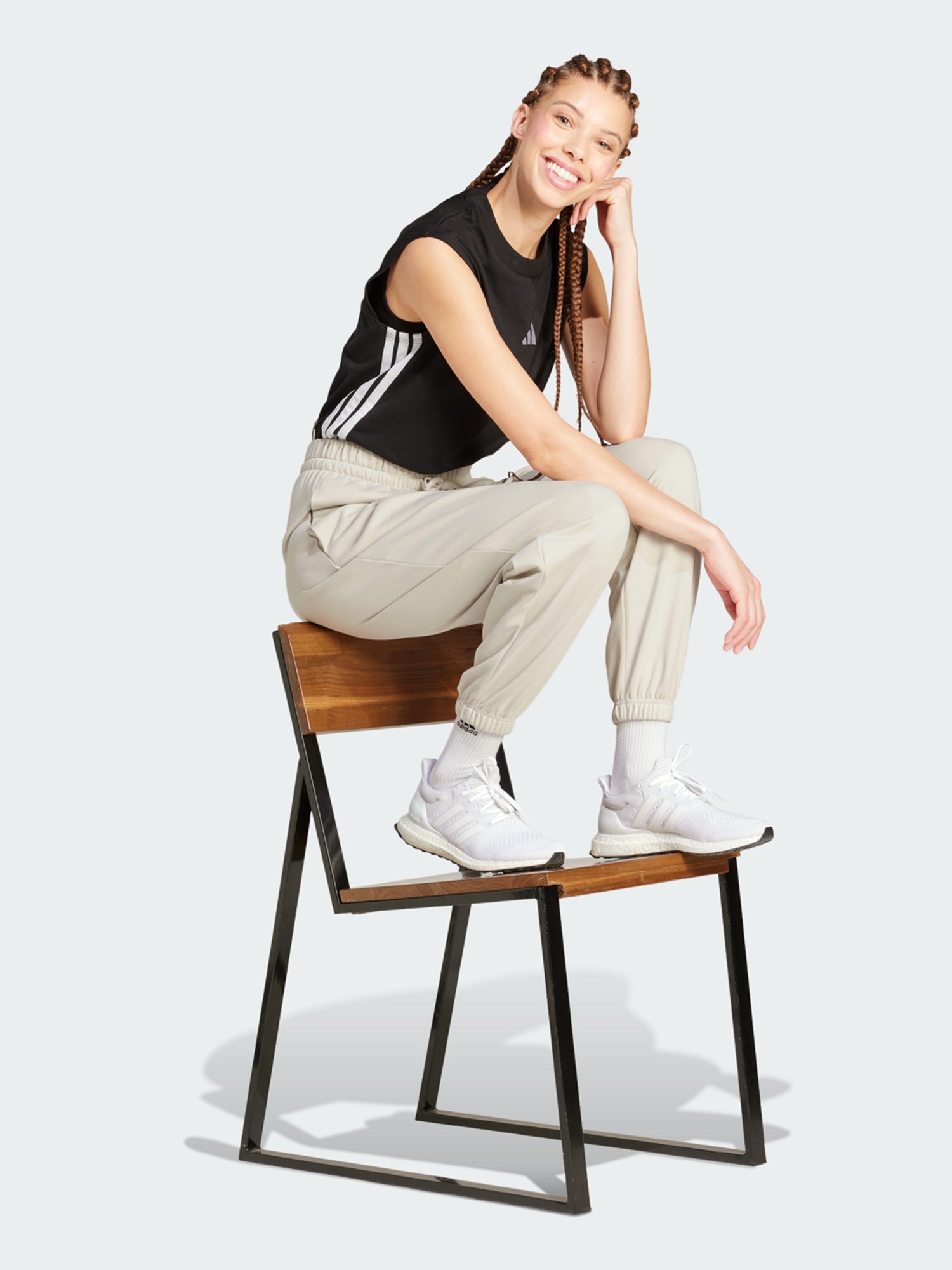 Брюки женские Adidas W SL FT CF PT бежевые JC8305 изображение 6