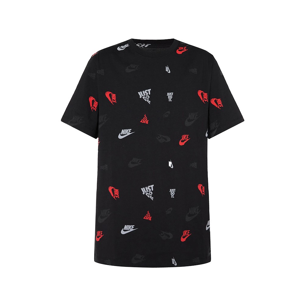 Футболка мужская Nike M NSW TEE 12MO AOP SP25 черная HJ0561-010