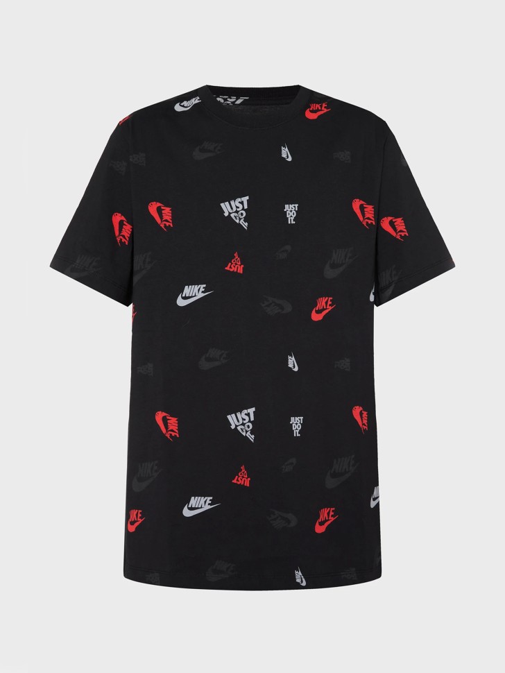 Футболка мужская Nike M NSW TEE 12MO AOP SP25 черная HJ0561-010 изображение 2