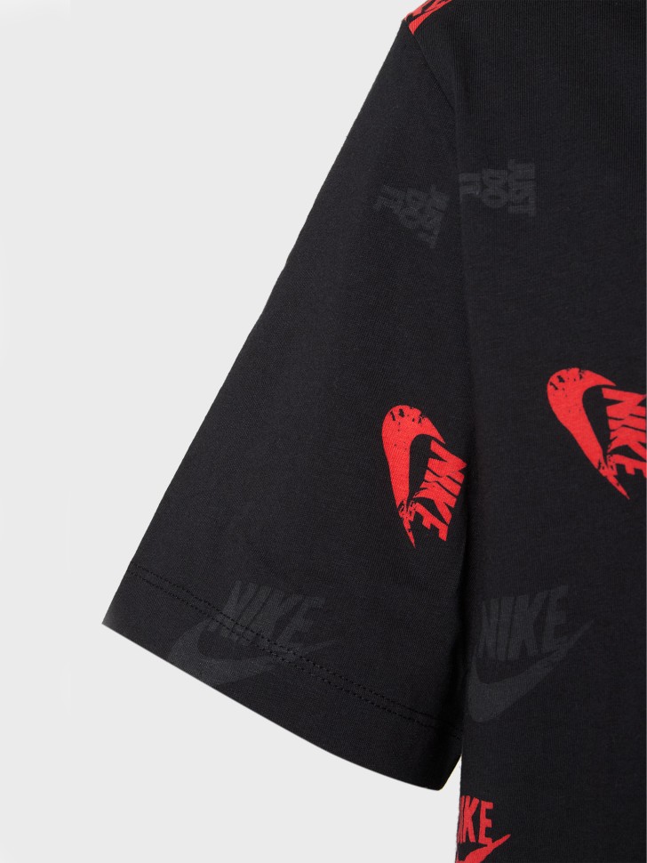 Футболка мужская Nike M NSW TEE 12MO AOP SP25 черная HJ0561-010 изображение 4