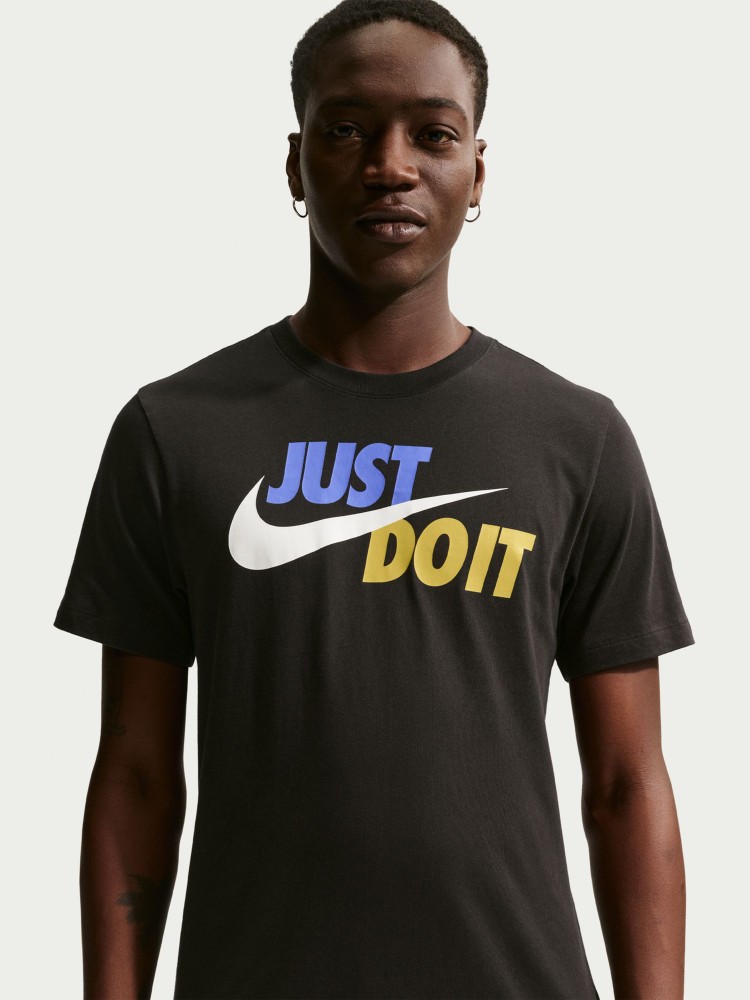 Футболка чоловіча Nike M NSW TEE JUST DO IT SWOOSH чорна AR5006-014 изображение 4