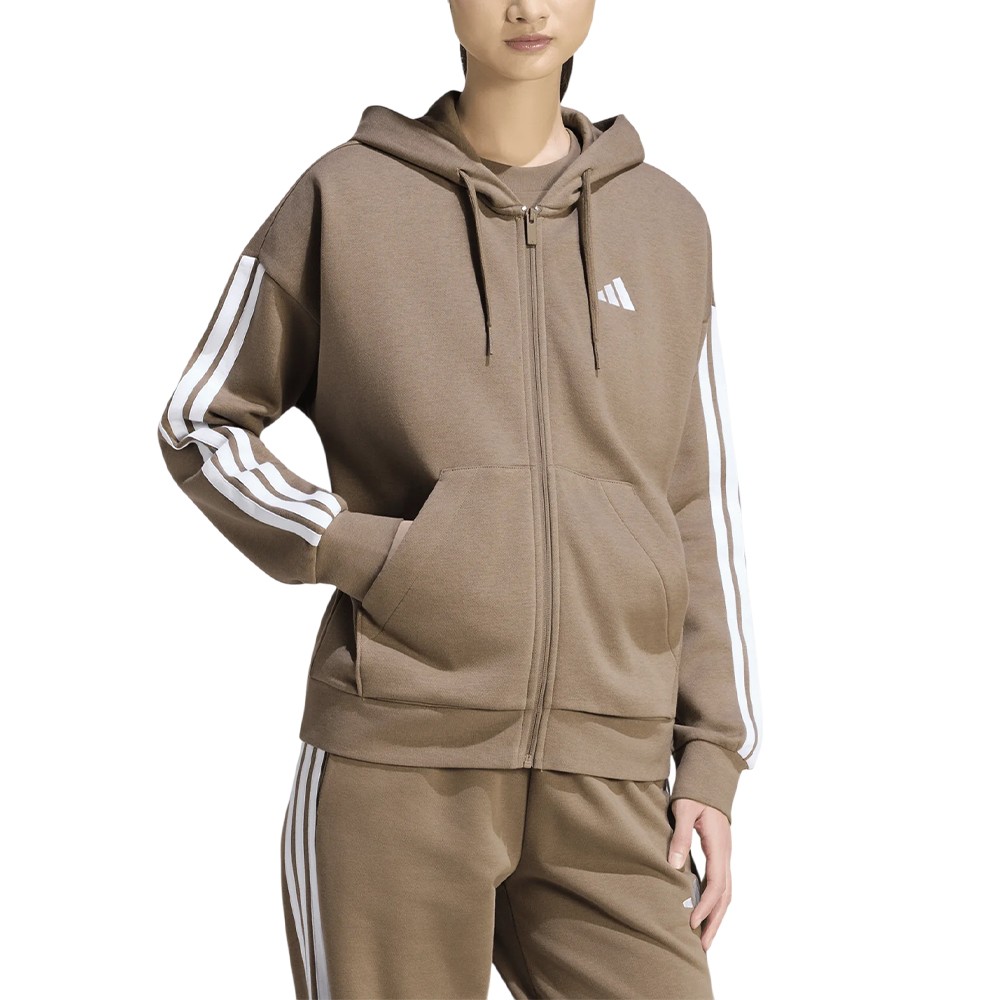 Толстовка женская Adidas W 3S FL FZ HD мокко KF6273