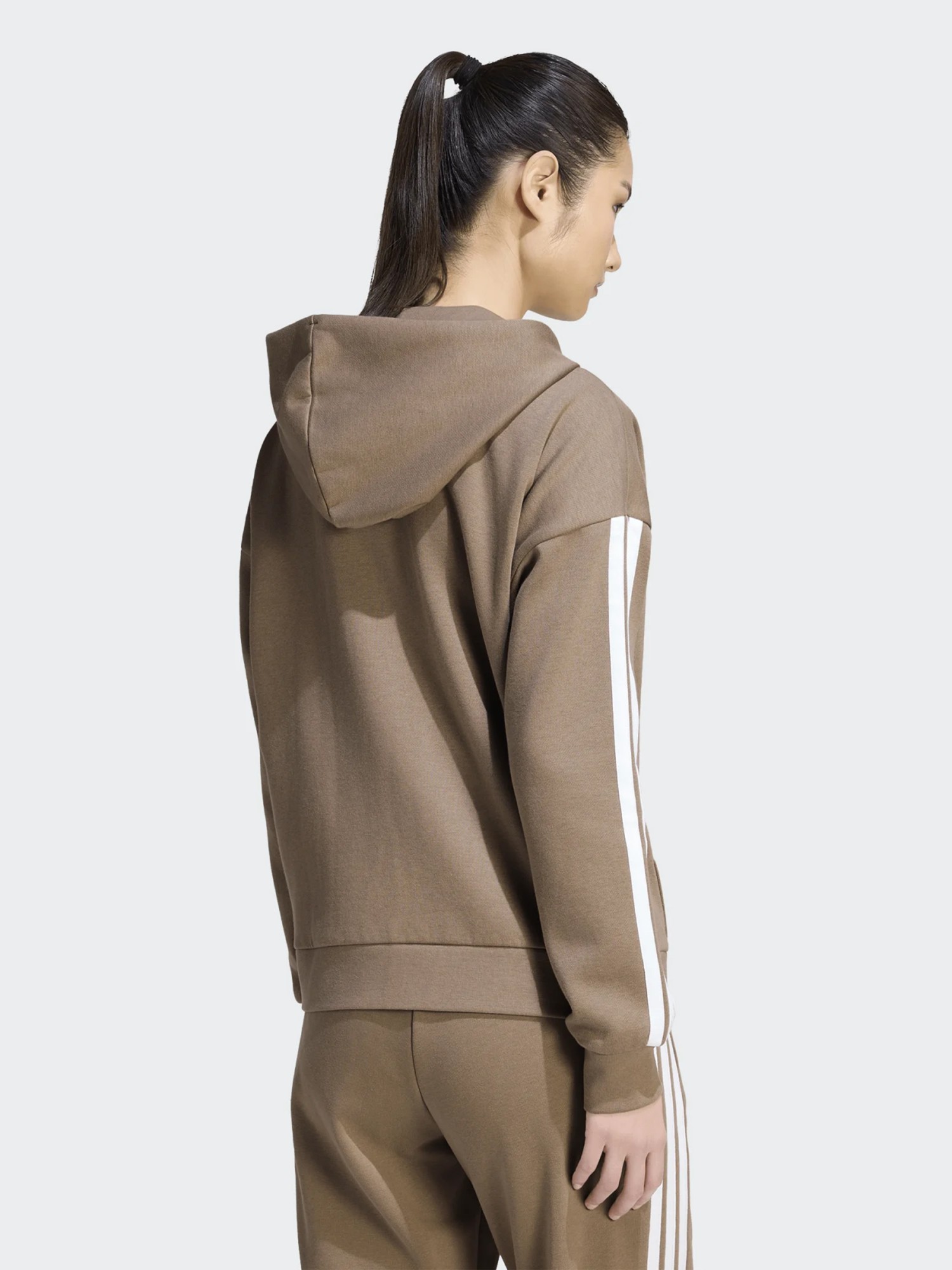 Толстовка жіноча Adidas W 3S FL FZ HD мокко KF6273 изображение 3