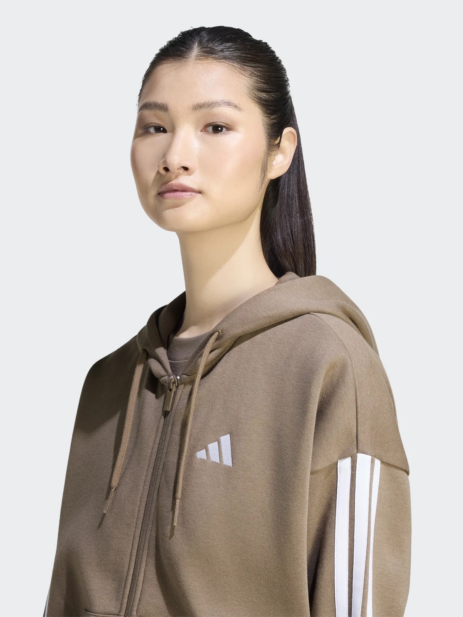 Толстовка жіноча Adidas W 3S FL FZ HD мокко KF6273 изображение 4