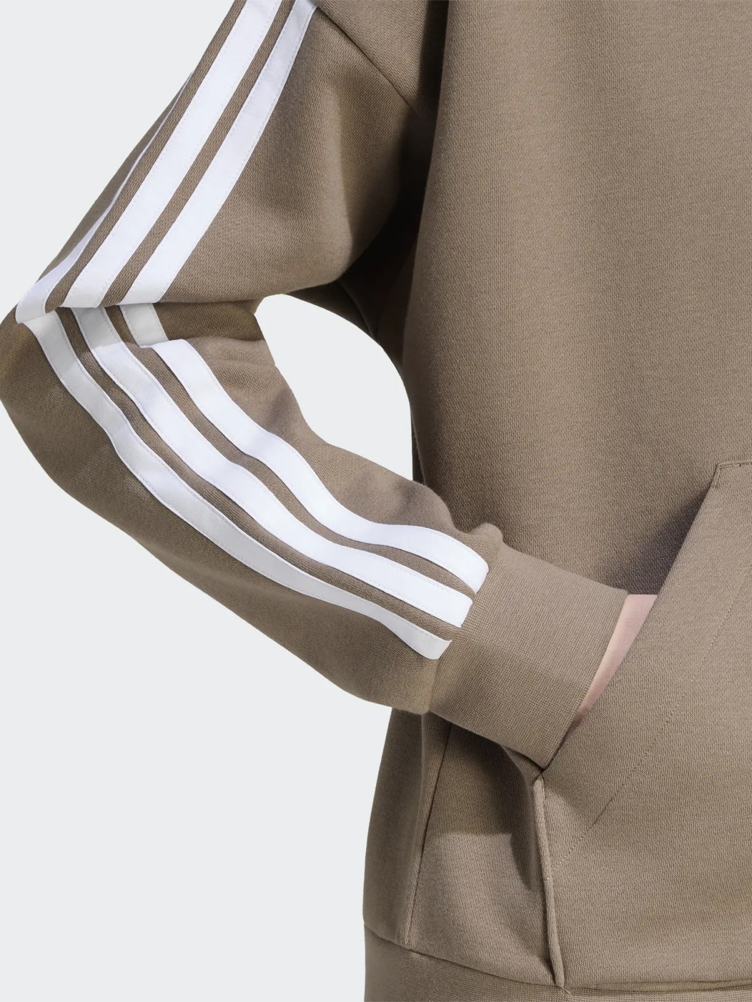 Толстовка жіноча Adidas W 3S FL FZ HD мокко KF6273 изображение 5