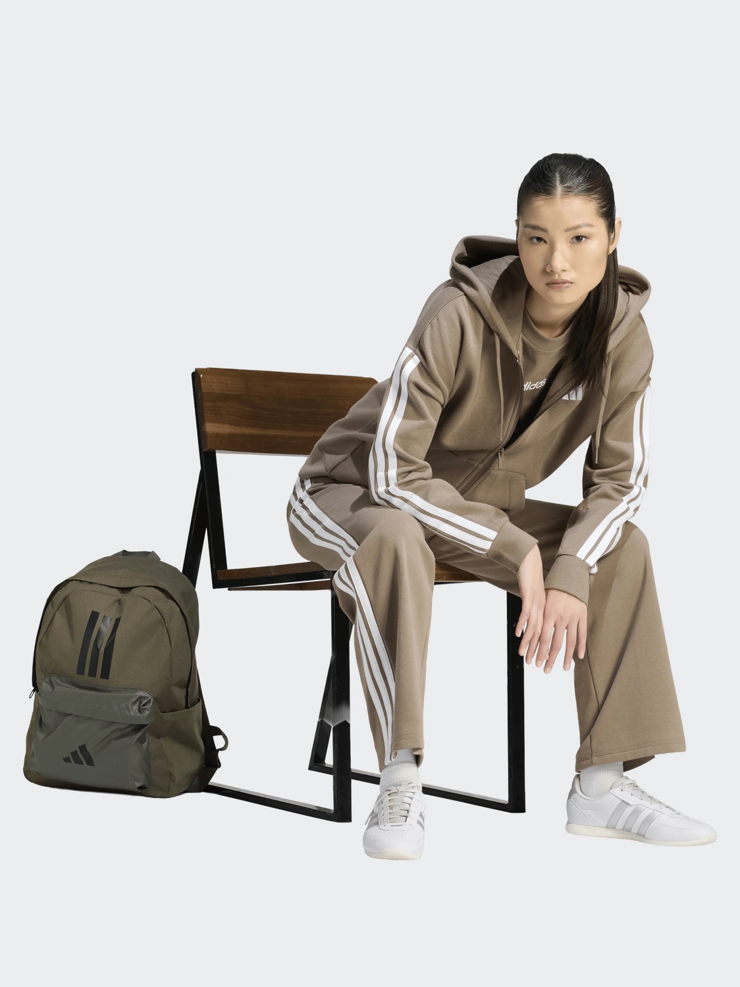 Толстовка жіноча Adidas W 3S FL FZ HD мокко KF6273 изображение 6