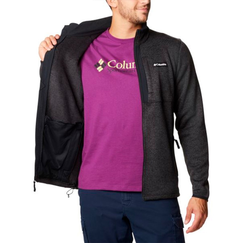 Толстовка мужская Columbia SWEATER WEATHER™ FULL ZIP черный 1954101-010 — Sport City Толстовка мужская Columbia SWEATER WEATHER™ FULL ZIP черный 1954101-010