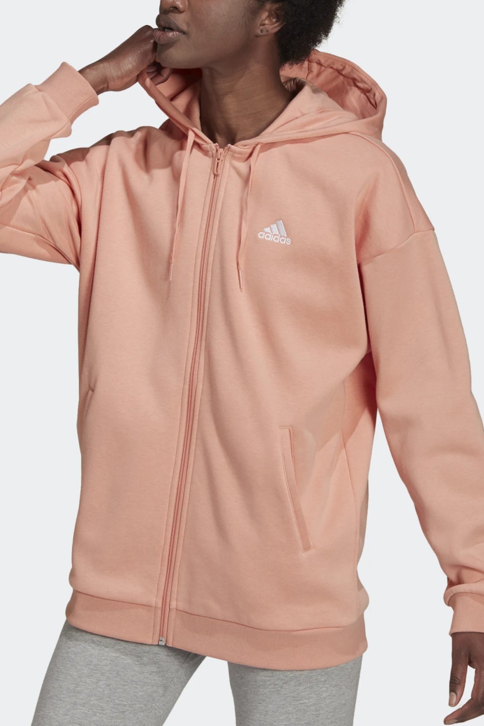 Толстовка жіноча Adidas W Sl Ov Fz Hd рожева H10179  — фото 3