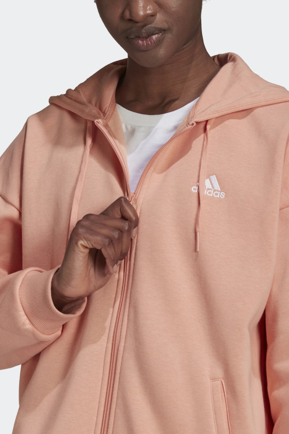 Толстовка жіноча Adidas W Sl Ov Fz Hd рожева H10179  — фото 4