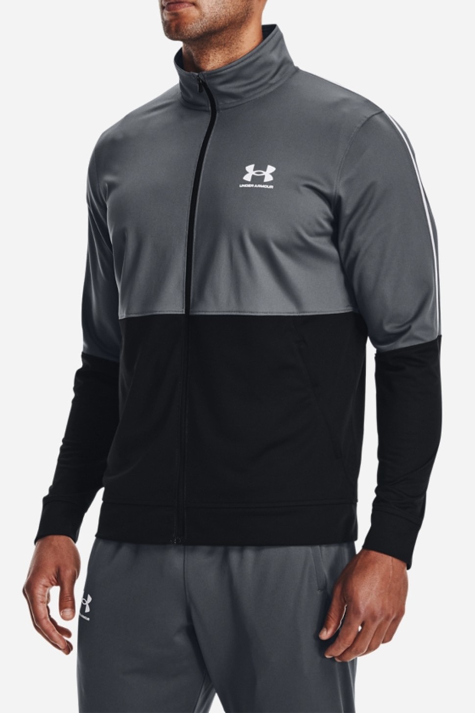 Толстовка мужская Under Armour Ua Pique Track Jacket серая 1366202-012 — фото 2 — Sport City Толстовка мужская Under Armour Ua Pique Track Jacket серая 1366202-012 — фото 2