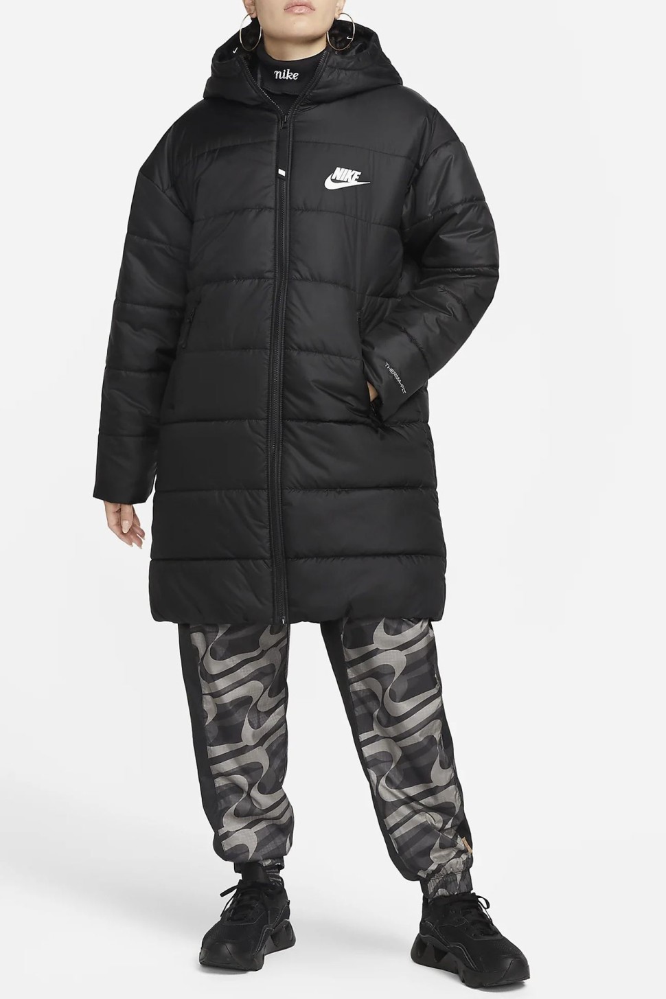 Жіноча куртка Nike W Nsw Syn Tf Rpl Hd Parka чорна DX1798-010 — фото 3