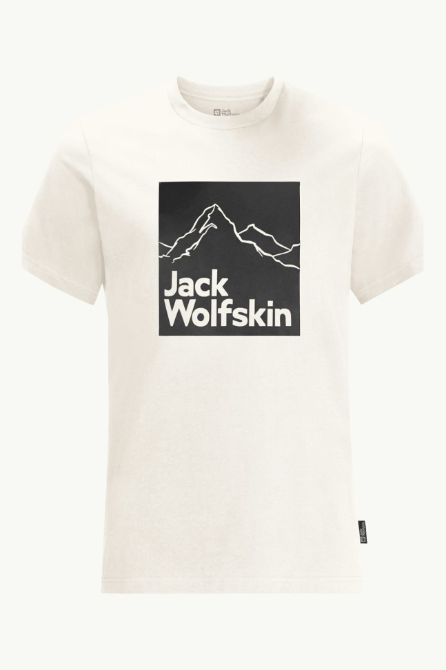 Футболка чоловічі Jack Wolfskin BRAND T M бежева 1809021-5152 изображение 4