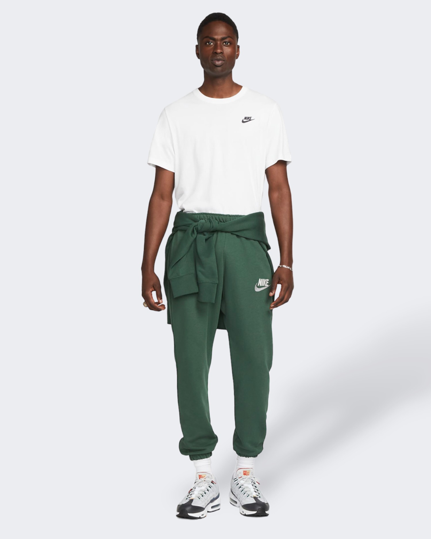 Штани чоловічі Nike M NK CLUB+ FT CF PANT LBR зелені FB7687-323 изображение 4