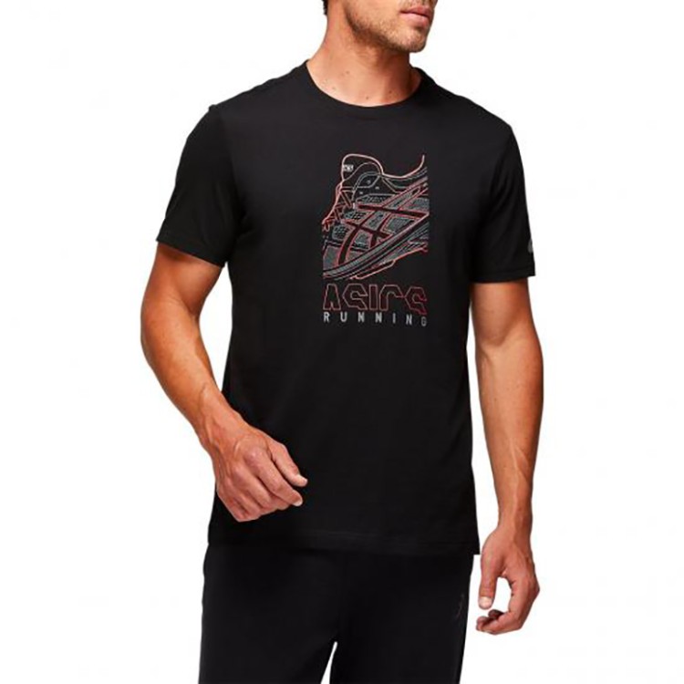 Футболка мужская Asics RUNNING GRAPHIC TEE черная 2031B353-001 изображение 1