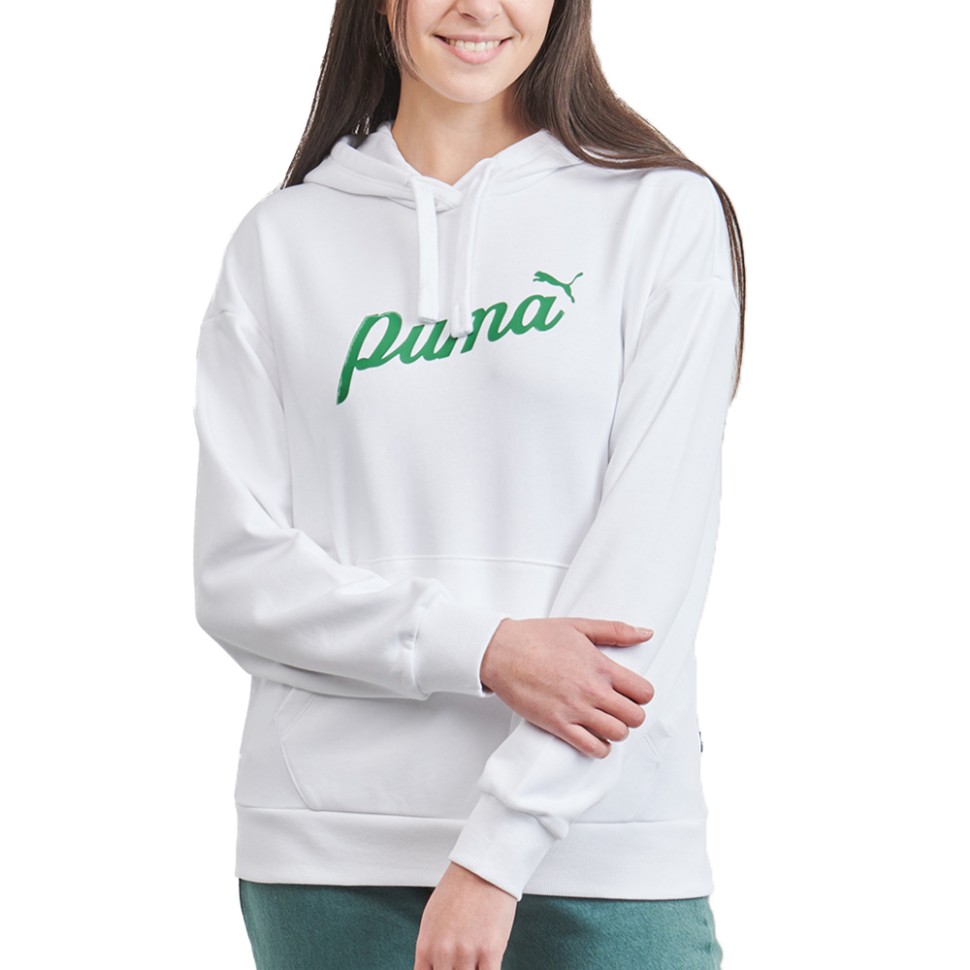 Толстовка женская Puma ESS+ BLOSSOM Script Hoodie TR белая 67934802 изображение 1